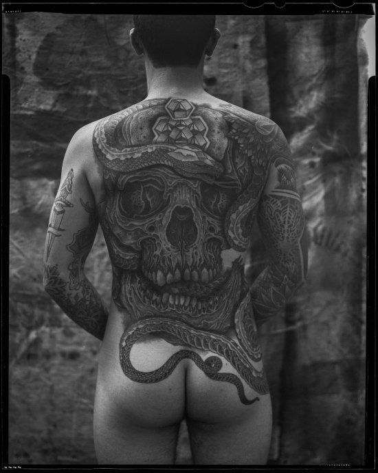 Daniel 4 x 5 large format photo Thomas Hooper Tattooing